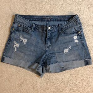 Jennifer Lopez Distressed Mid-Rise Shorts
